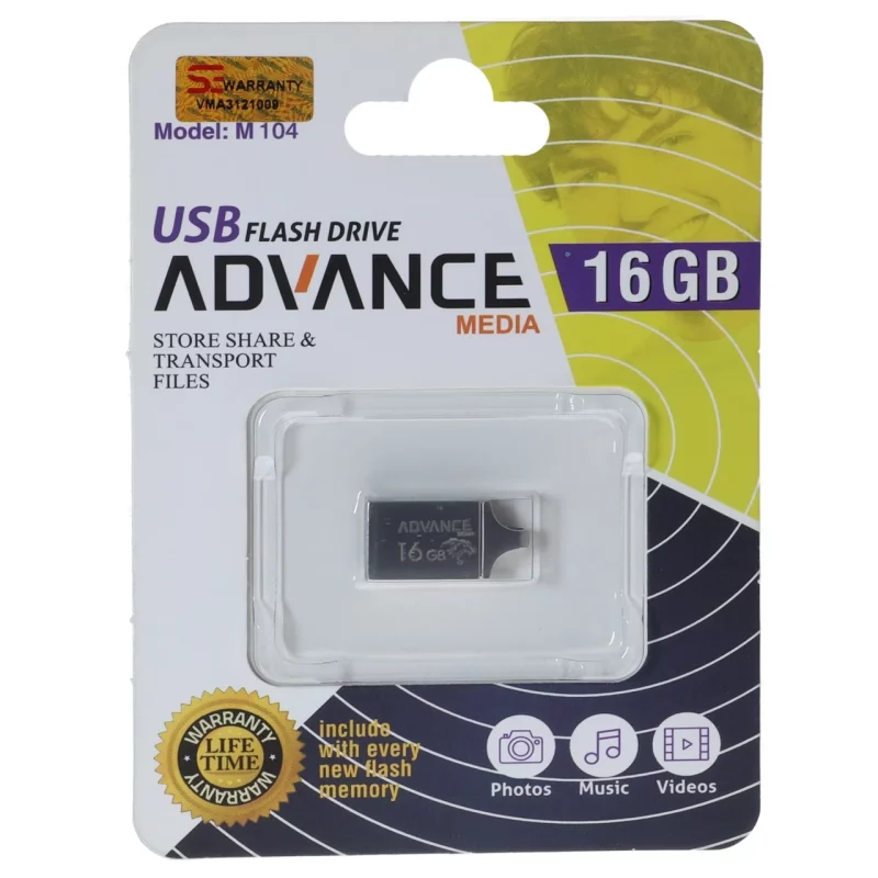 فلش مموری Advance USB2.0 مدل M104 ظرفیت 16GB - نقره ای - تصویر 2