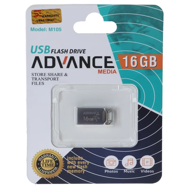 فلش مموری Advance USB2.0 مدل M105 ظرفیت 16GB - نقره ای - تصویر 2