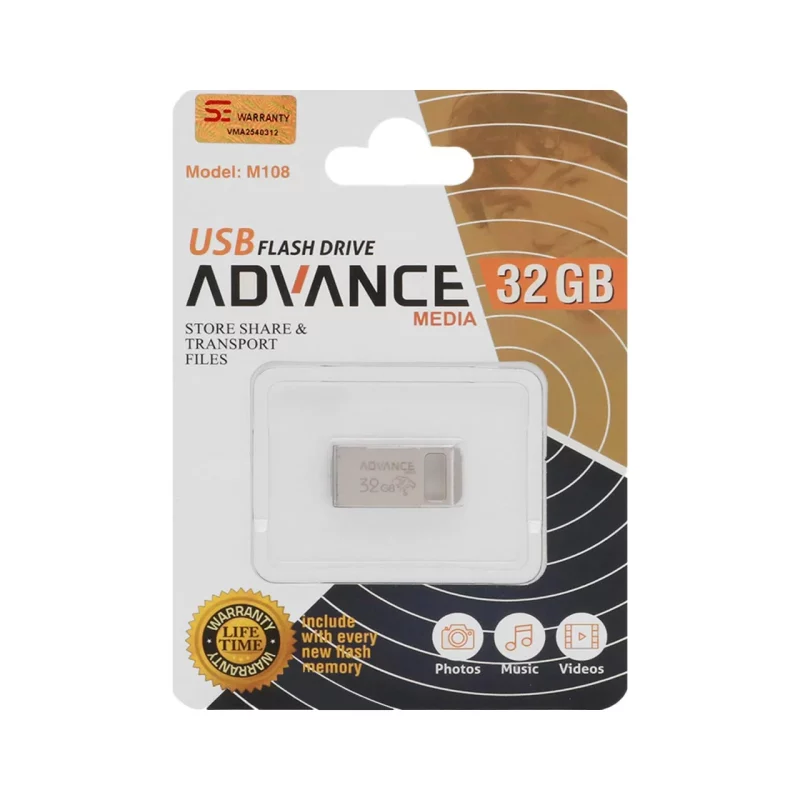 فلش مموری Advance USB2.0 مدل M108 ظرفیت 32GB - نقره ای - تصویر 2