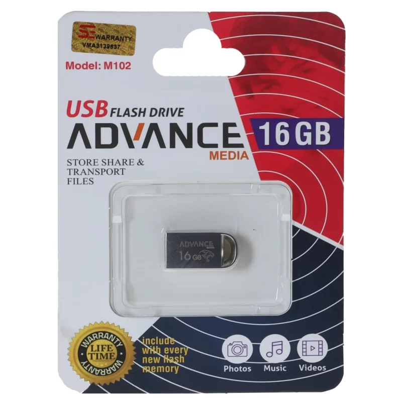 فلش مموری Advance USB2.0 مدل M102 ظرفیت 16GB - نقره ای - تصویر 2