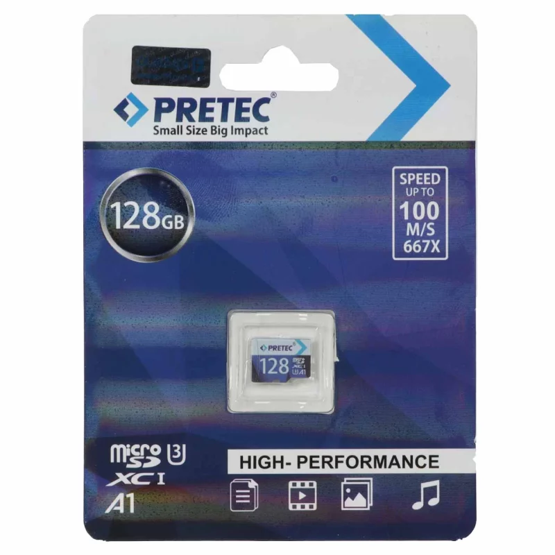 Pretec MicroSDHC U3 667X 100Mb/s - 128GB - (گارانتی فراگامان) - تصویر 2