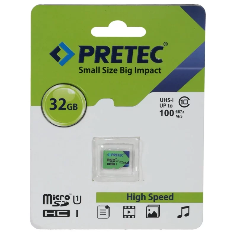 کارت حافظه Pretec MICROSDHC مدل 667X کلاس U1 سرعت 100MB/s ظرفیت 32GB - (گارانتی فراگامان) - تصویر 2