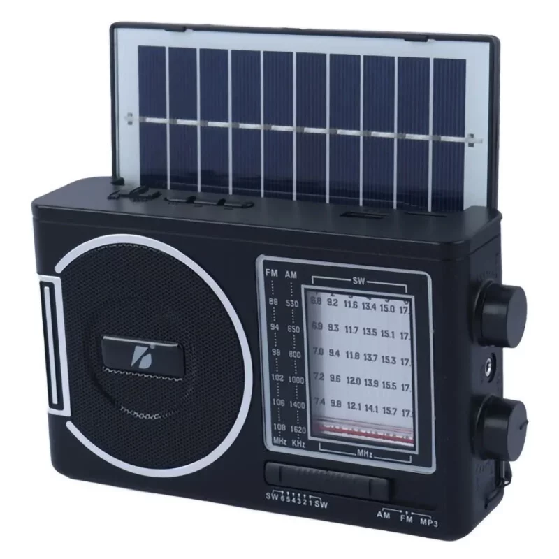 اسپیکر رادیو KBroad مدل KTF-1646 - مشکی - TCO (دارای چراغ قوه و پنل خورشیدی) - تصویر 2