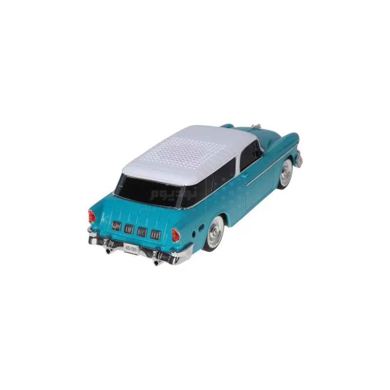 اسپیکر بی سیم طرح ماشین کلاسیک WSTER مدل WS-1955 - سبز آبی - MMX - تصویر 4
