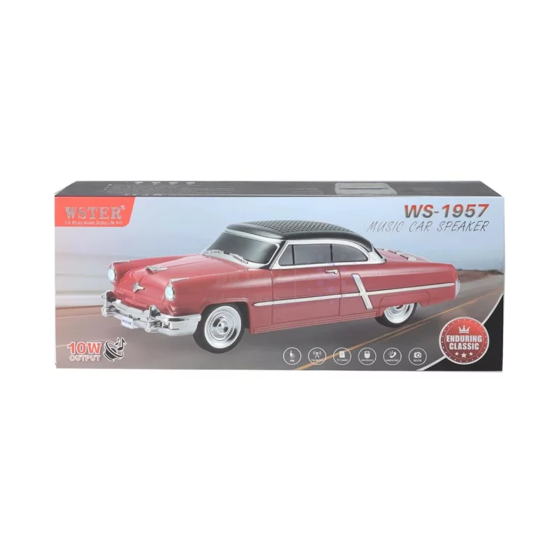 اسپیکر بی سیم طرح ماشین کلاسیک WSTER مدل WS-1957 - آبی - MMX - تصویر 8
