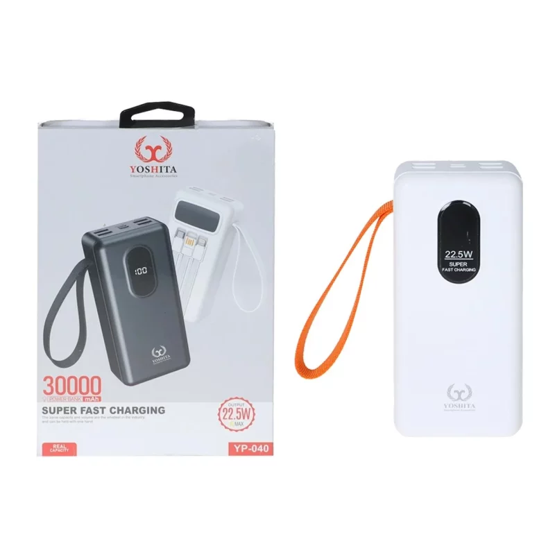پاوربانک فست شارژ Yoshita 30000mAh مدل YP-040 22.5W - سفید - MMS (گارانتی 6 ماهه YA) - تصویر 2
