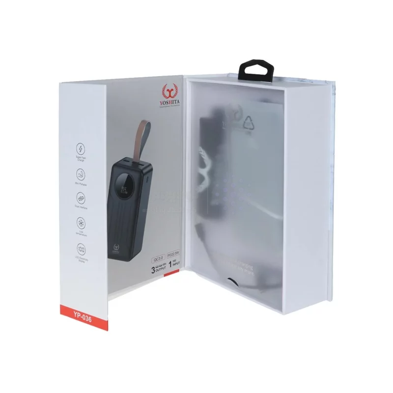 پاوربانک فست شارژ Yoshita 30000mAh مدل YP-036 22.5W - مشکی - MMS (گارانتی شش ماهه YA) - تصویر 7