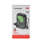 پاوربانک PD و فست شارژ TwinMax 20000mAh مدل MZ-18 22.5W - مشکی - تصویر 8