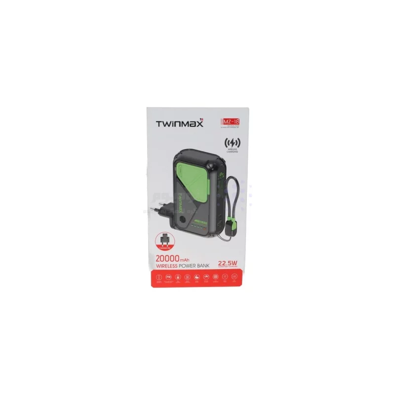 پاوربانک PD و فست شارژ TwinMax 20000mAh مدل MZ-18 22.5W - سفید - تصویر 7