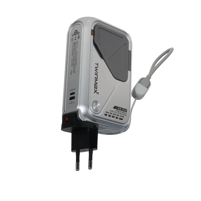 پاوربانک PD و فست شارژ TwinMax 20000mAh مدل MZ-18 22.5W - نقره ای - تصویر 2