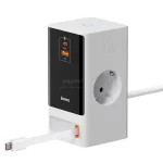 شارژر رومیزی فست چندکاره Baseus مدل PowerCombo Digital PowerStrip 65W - سفید (گارانتی آونگ) - تصویر 3