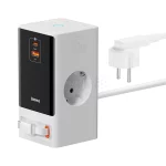 شارژر رومیزی فست چندکاره Baseus مدل PowerCombo Digital PowerStrip 65W - سفید (گارانتی آونگ) - تصویر 4