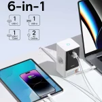 شارژر رومیزی فست چندکاره Baseus مدل PowerCombo Digital PowerStrip 65W - سفید (گارانتی آونگ) - تصویر 7