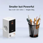 شارژر رومیزی فست چندکاره Baseus مدل PowerCombo Digital PowerStrip 65W - سفید (گارانتی آونگ) - تصویر 8