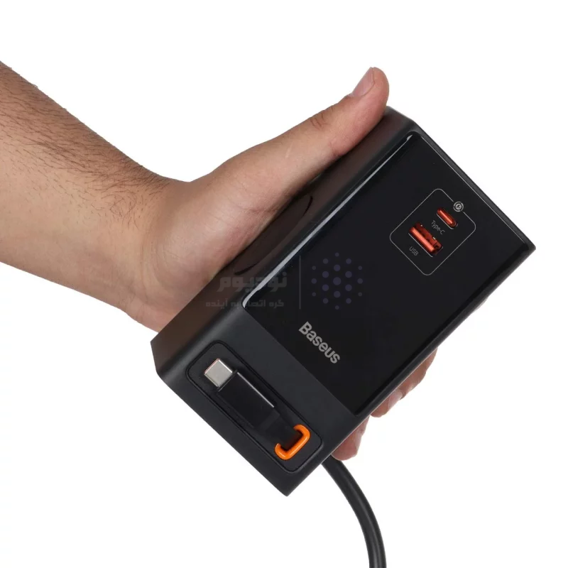 شارژر رومیزی فست چندکاره Baseus مدل PowerCombo Tower PowerStrip 65W - مشکی (گارانتی 24 ماهه آونگ) - تصویر 12
