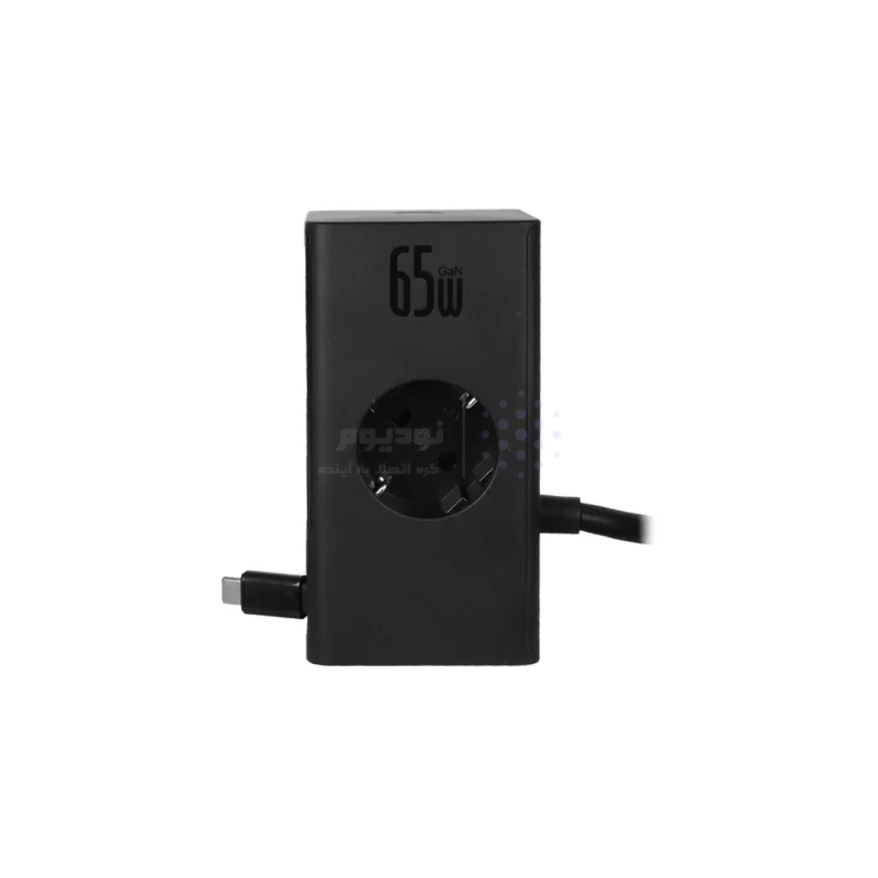 شارژر رومیزی فست چندکاره Baseus مدل PowerCombo Tower PowerStrip 65W - مشکی (گارانتی 24 ماهه آونگ) - تصویر 4