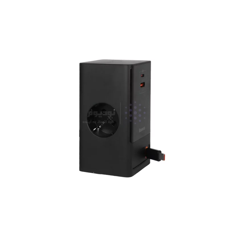 شارژر رومیزی فست چندکاره Baseus مدل PowerCombo Tower PowerStrip 65W - مشکی (گارانتی 24 ماهه آونگ) - تصویر 5