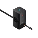 شارژر رومیزی فست چندکاره Baseus مدل PowerCombo Tower PowerStrip 65W - مشکی (گارانتی 24 ماهه آونگ) - تصویر 6