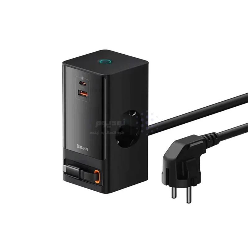 شارژر رومیزی فست چندکاره Baseus مدل PowerCombo Tower PowerStrip 65W - مشکی (گارانتی 24 ماهه آونگ) - تصویر 7