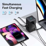 شارژر رومیزی فست چندکاره Baseus مدل PowerCombo Tower PowerStrip 65W - مشکی (گارانتی 24 ماهه آونگ) - تصویر 8