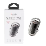 شارژر فندکی PD و فست دو پورت Yesido مدل Y69 30W - مشکی (گارانتی 18 ماه تعویض نیکان همراه)