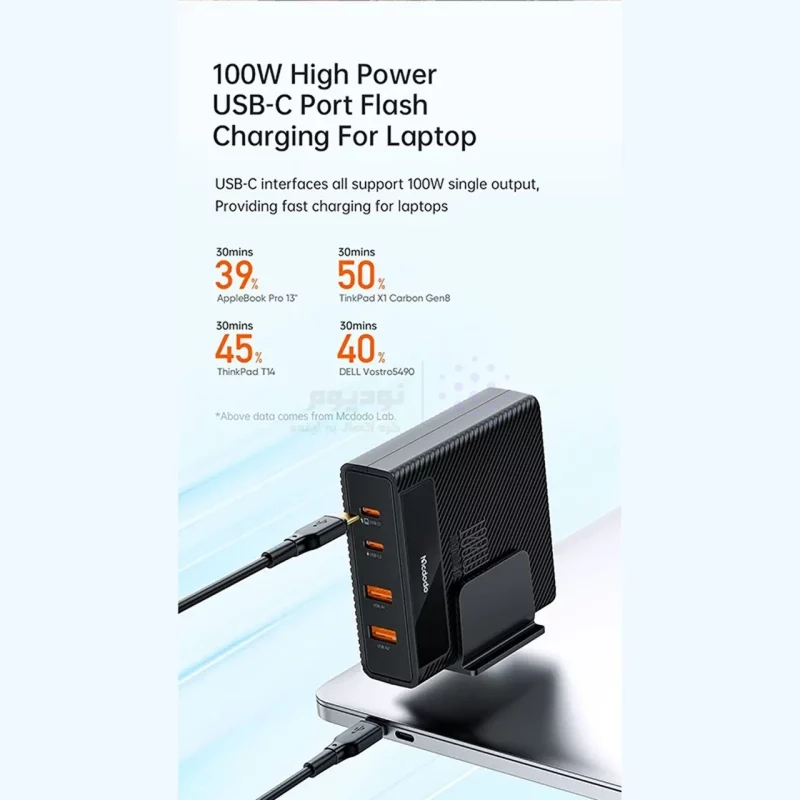 شارژر رومیزی PD و فست چهار پورت Mcdodo مدل CH-180 100W - مشکی (گارانتی متین) - تصویر 3