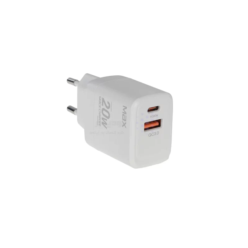 شارژر دیواری PD و فست دو پورت Max مدل X2 20W - سفید - تصویر 4
