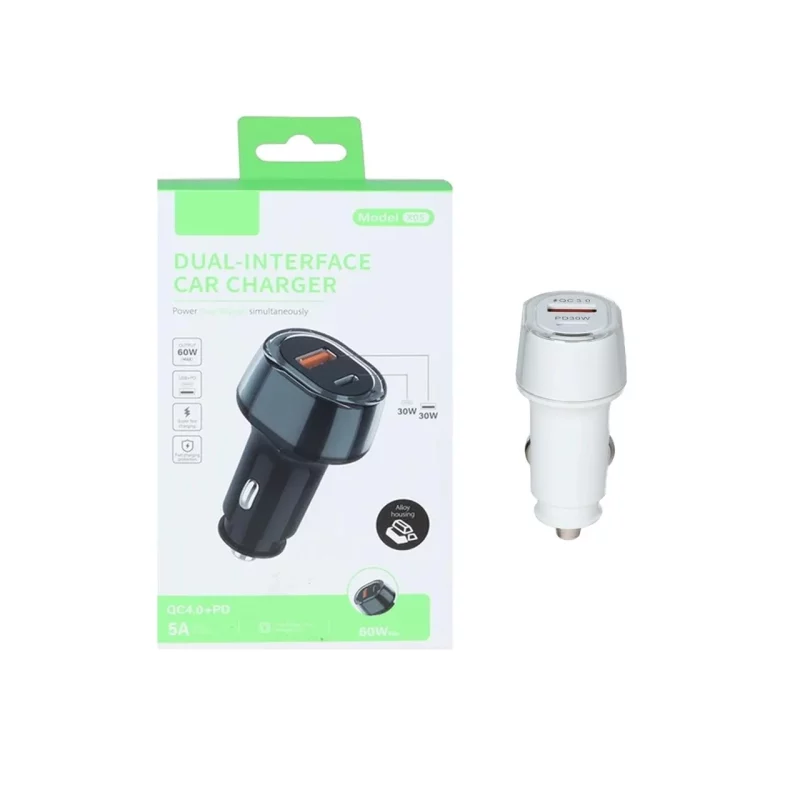 شارژر فندکی PD و فست دو پورت مدل X05 60W - سفید - ASP (گارانتی شش ماهه آروین) - تصویر 2