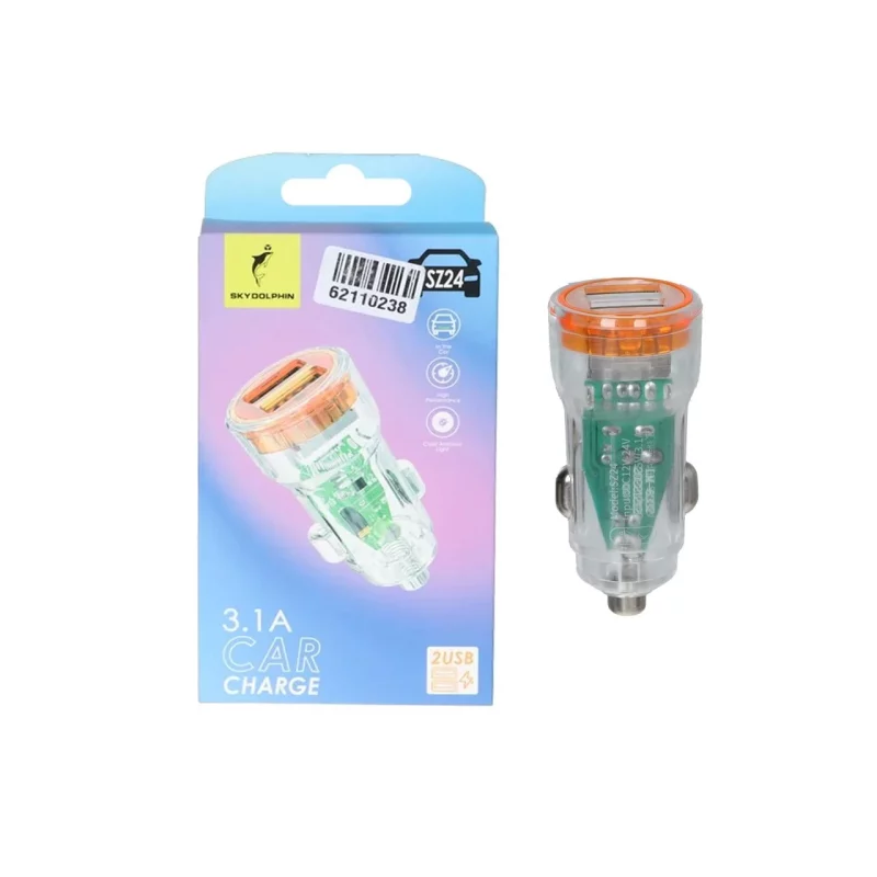 شارژر فندکی دو پورت SKY DOLPHIN مدل SZ24 - ASP (گارانتی شش ماهه آروین) - تصویر 2