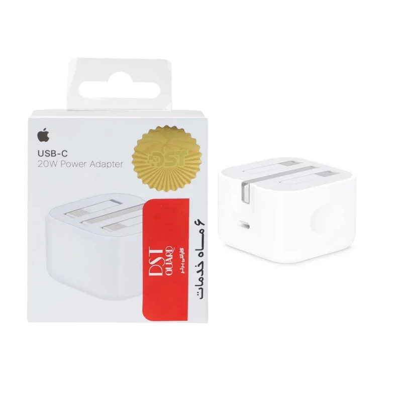 شارژر دیواری آیفون USB-C مدل MUVT3ZE/A A2344 20W - سفید - DST (گارانتی شش ماهه شرکتی) درجه یک - تصویر 2