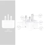 شارژر دیواری سه پین Apple مدل MUVT3B/A A2344 20W - سفید - ASP (گارانتی شش ماهه آروین) - تصویر 5