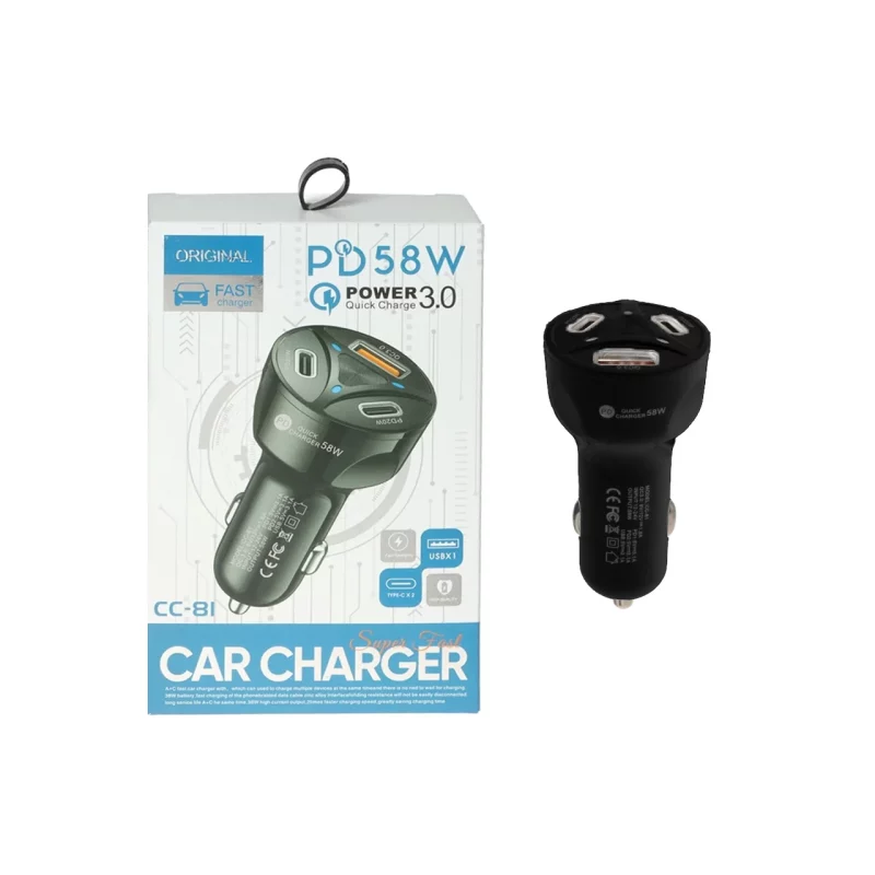 شارژر فندکی PD و فست سه پورت مدل CC-81 58W - مشکی - DST (گارانتی شش ماهه) - تصویر 2