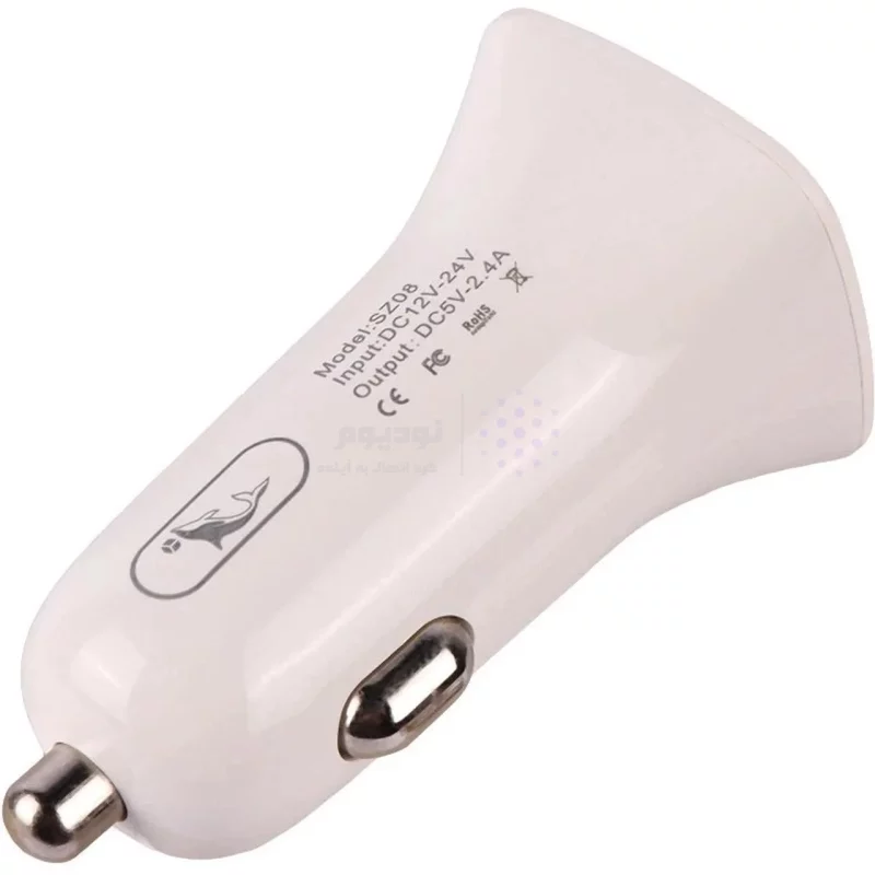شارژر فندکی فست دو پورت SKY DOLPHIN مدل SZ08T 12W به همراه کابل شارژ Type-C - سفید - ASP (گارانتی شش ماهه آروین) - تصویر 3