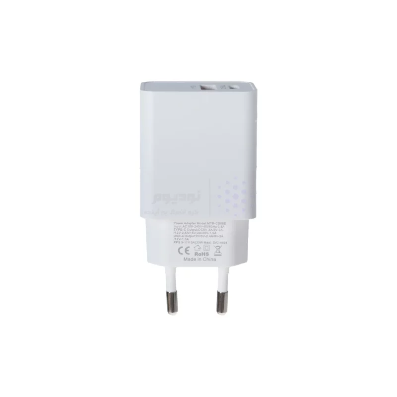 شارژر دیواری فست دو پورت Mietubl مدل MTB-CS06E 33W به همراه کابل شارژ Type-C To Type-C - سفید (گارانتی شش ماهه AZR) - تصویر 3