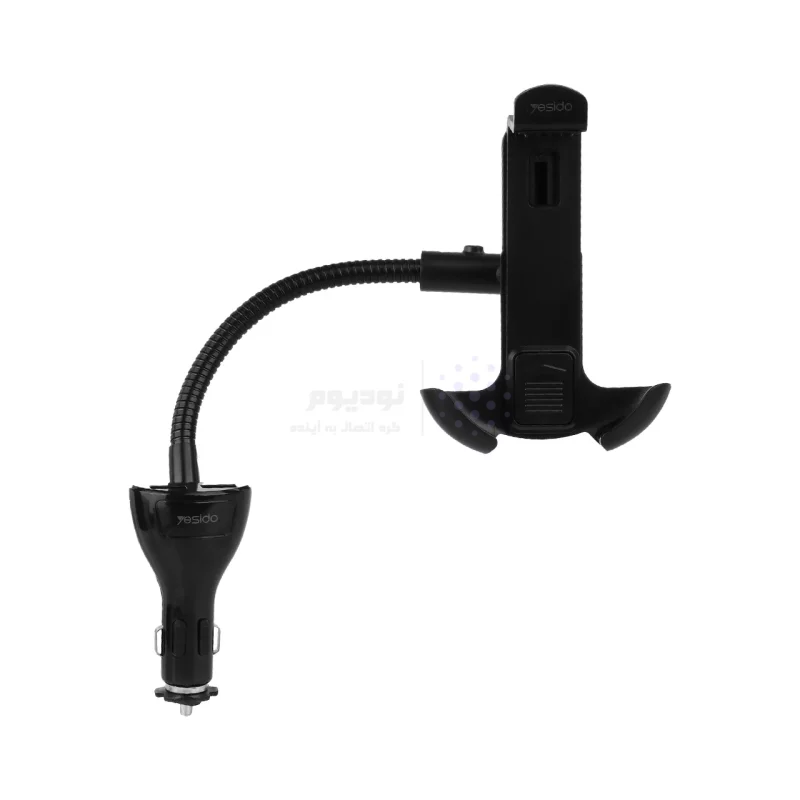 پایه نگهدارنده گوشی موبایل yesido مدل CH05 به همراه شارژر فندکی - مشکی - تصویر 3