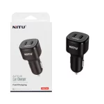 شارژر فندکی 12W فست دو پورت NITU مدل NDC09 - مشکی (گارانتی 18 ماه تعویض نیکان همراه)