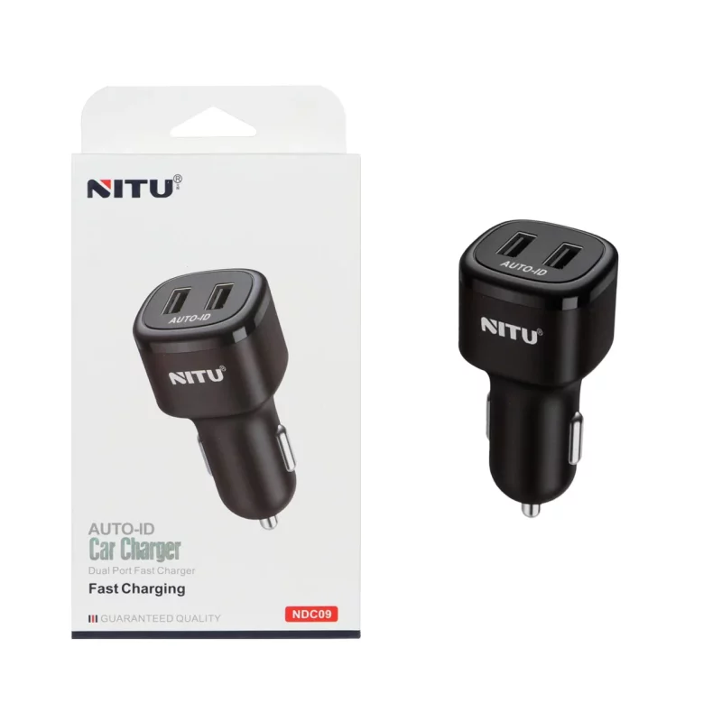 شارژر فندکی 12W فست دو پورت NITU مدل NDC09 - مشکی (گارانتی 18 ماه تعویض نیکان همراه) - تصویر 2