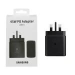 شارژر دیواری سه پین PD و فست تک پورت SAMSUNG Type-C مدل EP-TA845 45W -مشکی