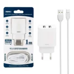 شارژر دیواری دو پورت Remax مدل RP-U35 10W به همراه کابل شارژ اندروید - سفید