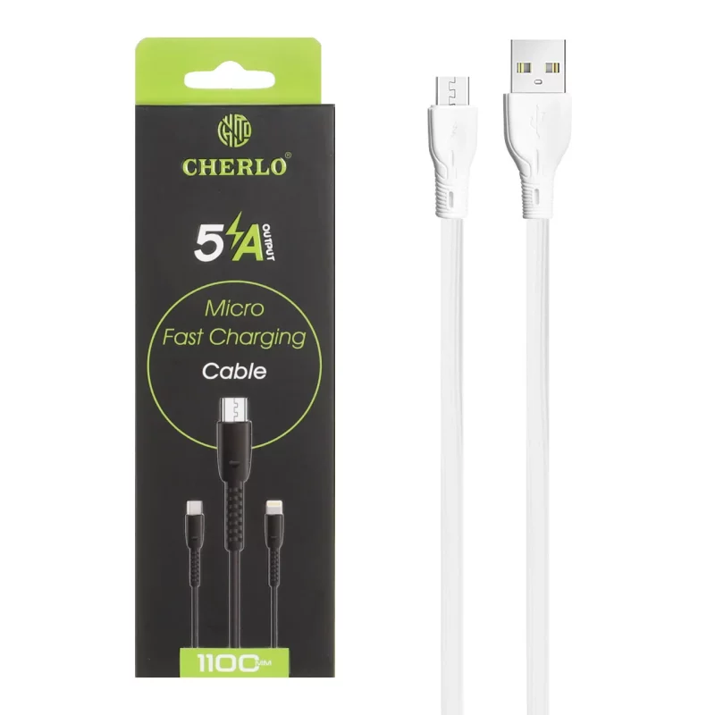 کابل شارژ 1.1 متری فست اندروید CHERLO مدل CH-V809 - سفید - SMO - تصویر 2