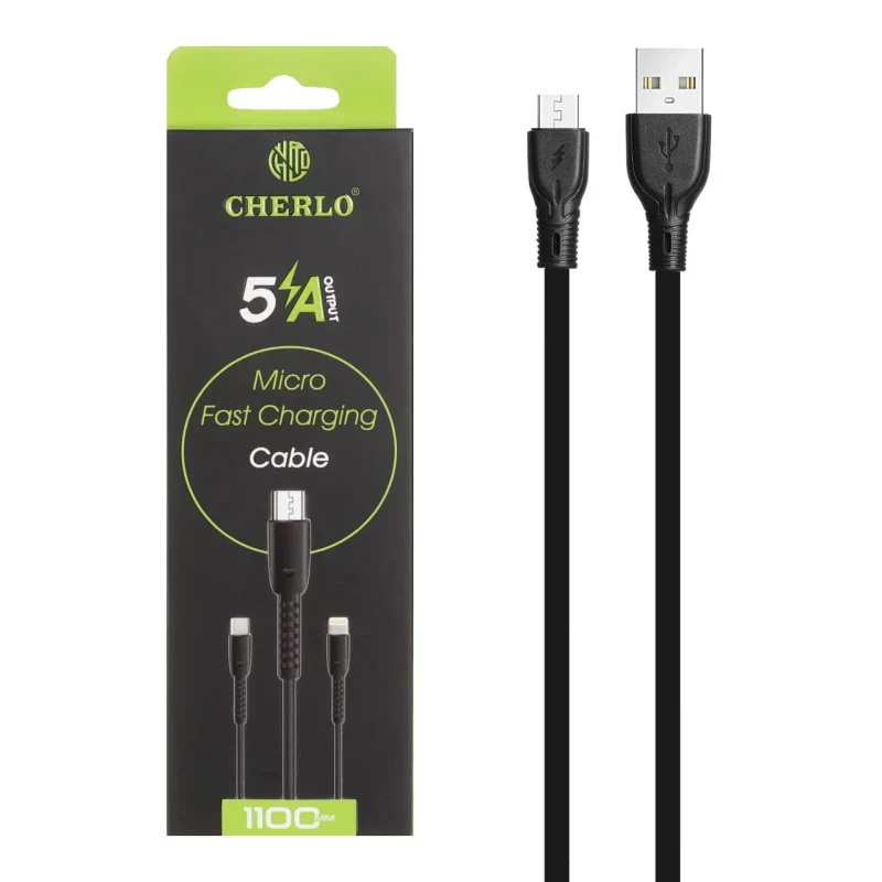 کابل شارژ 1.1 متری فست اندروید CHERLO مدل CH-V809 - مشکی - SMO - تصویر 2
