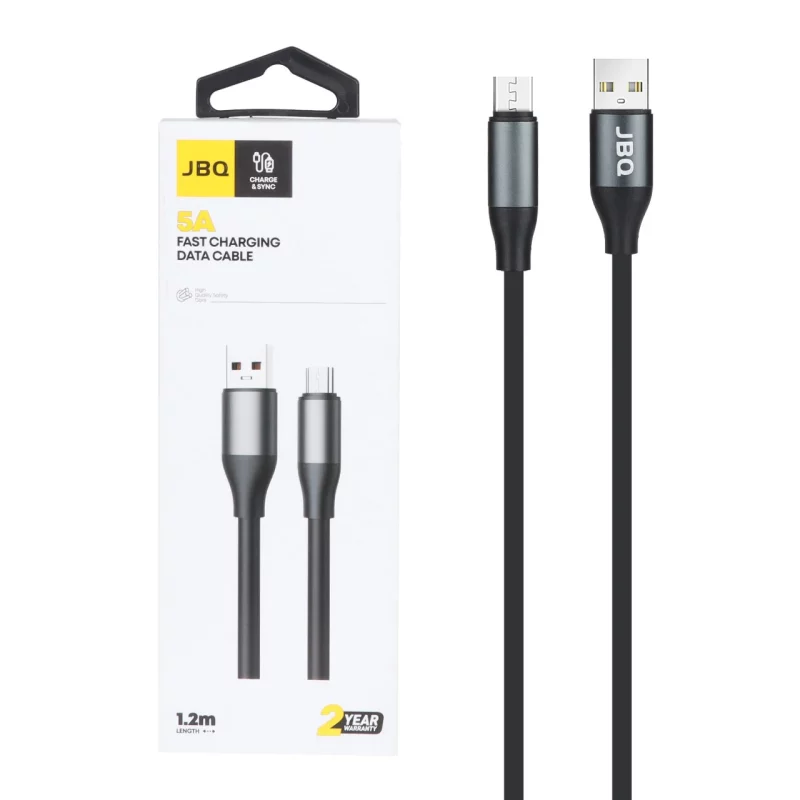 کابل شارژ 1.2 متری فست اندروید JBQ مدل CA-612 - مشکی (گارانتی یکساله رصاصی) - تصویر 2