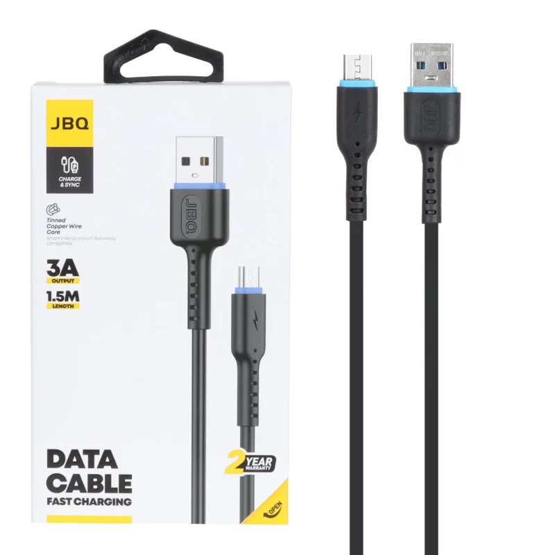 کابل شارژ 1.5 متری فست اندروید JBQ مدل CA-732 - مشکی (گارانتی یکساله رصاصی) - تصویر 2