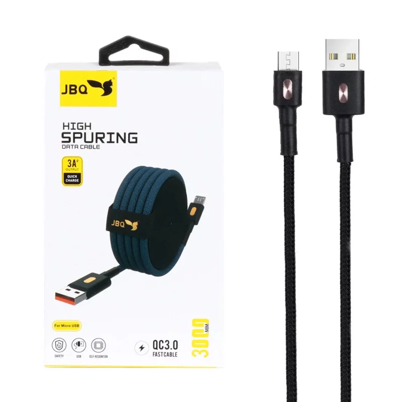 کابل شارژ 3 متری فست اندروید JBQ مدل CA-111 - مشکی (گارانتی یکساله رصاصی) - تصویر 2