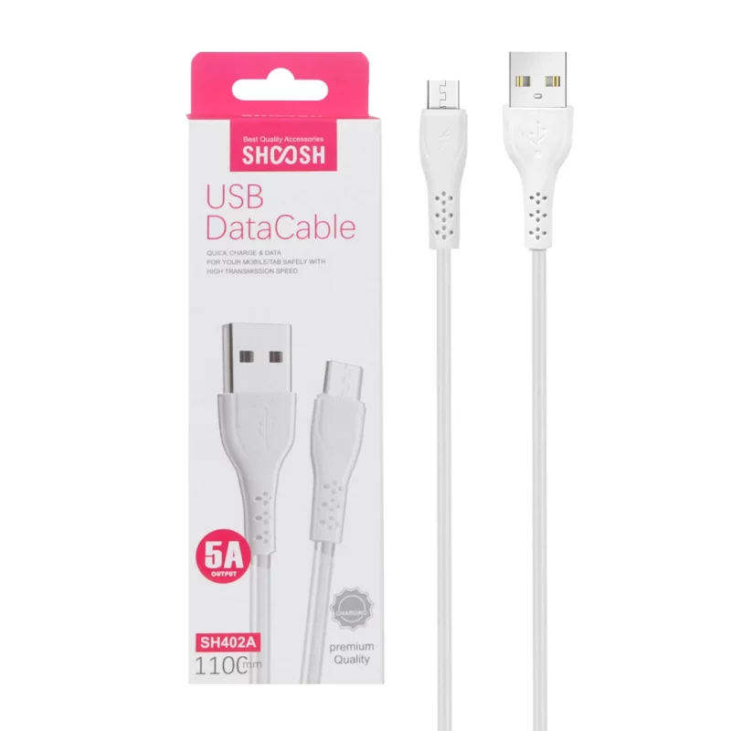 کابل شارژ 1.1 متری فست اندروید Shoosh مدل SH402A - سفید - SMO - تصویر 2