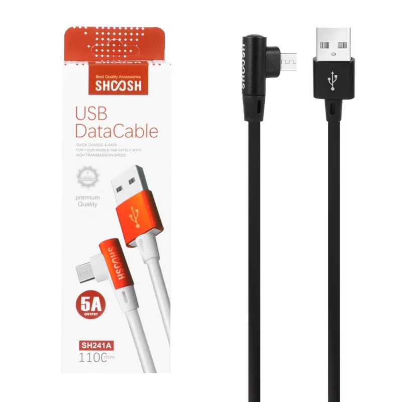 کابل شارژ 1.1 متری فست اندروید Shoosh مدل SH241A - مشکی - SMO - تصویر 2