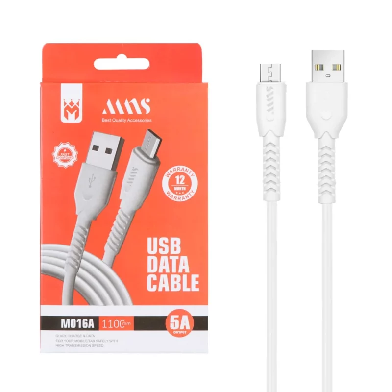 کابل شارژ فست 1.1 متری اندروید MNS مدل M016A - سفید - SMO - تصویر 2