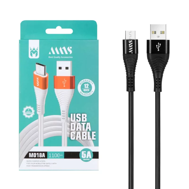 کابل شارژ فست 1.1 متری اندروید MNS مدل M018A - مشکی - SMO - تصویر 2