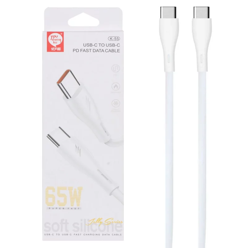 کابل شارژ Type-C to Type-C مدل K-55 65W - مشکی - DST (گارانتی شش ماهه) - تصویر 2