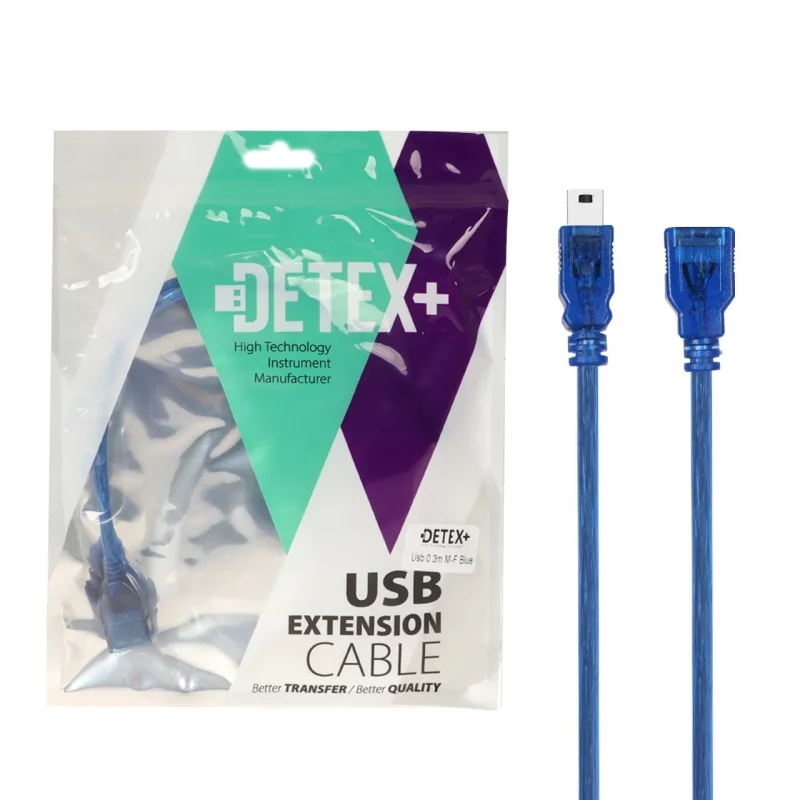 کابل افزایش طول 30 سانتیمتری DETEX+ A/5Pin - آبی - تصویر 2